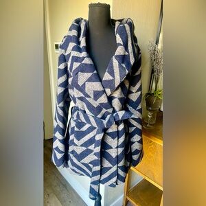 Women’s Mossimo Supply & Co. blue and grey coat with hood - size Large